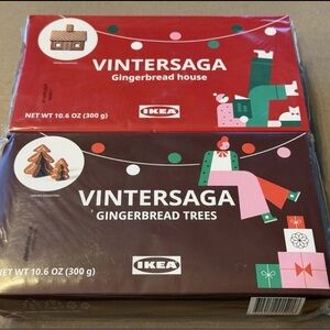 New IKEA VINTERSAGA Gingerbread House and Trees add a Gift message 2pack